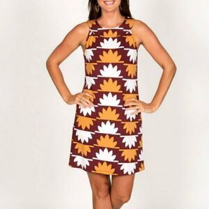 NWT Tracy Negoshian Gene Garnet Gold Dress (XS)